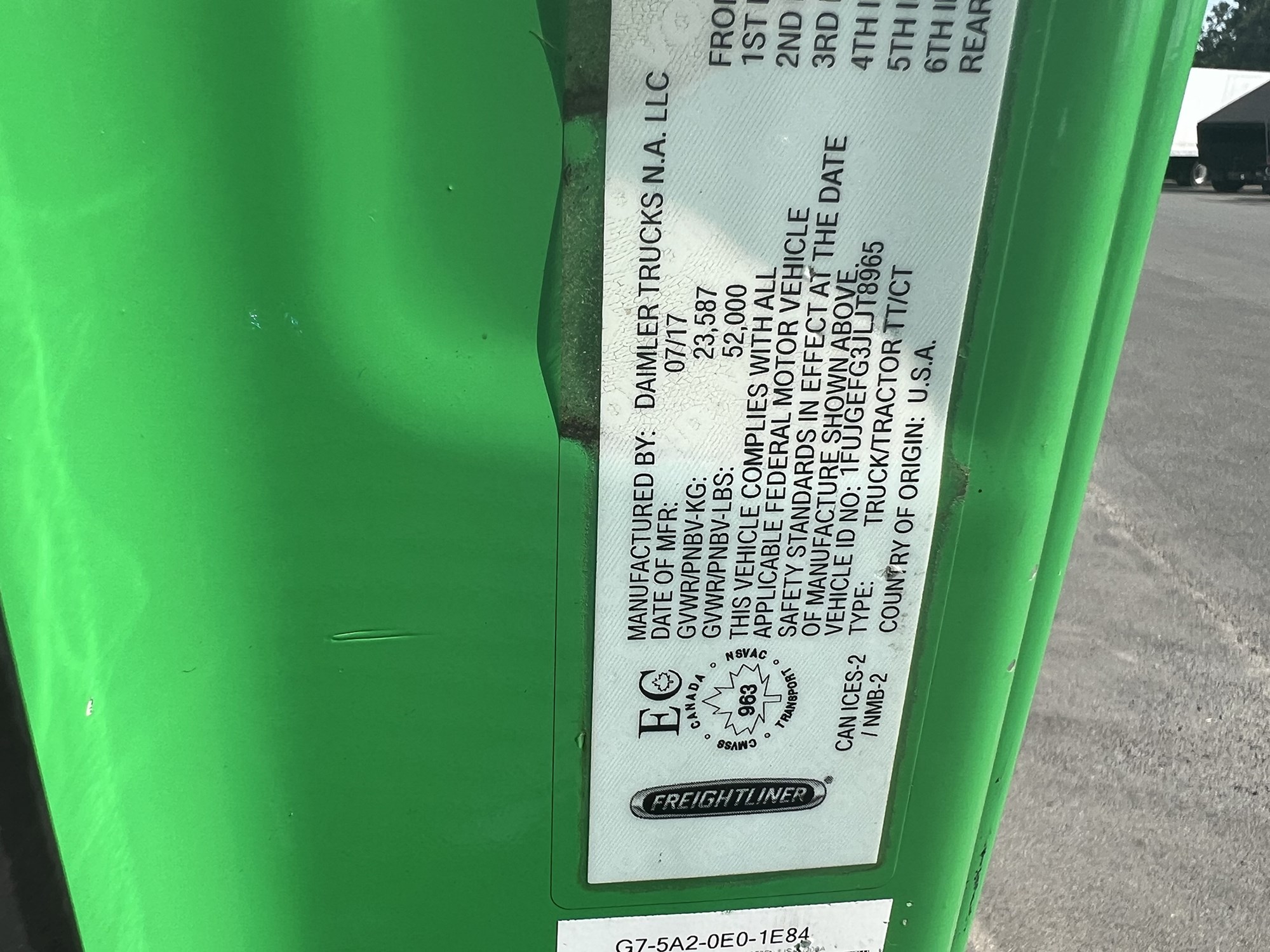 2018 FREIGHTLINER CASCADIA 125 1725030429775 2018 FREIGHTLINER CASCADIA 125 1725030429775